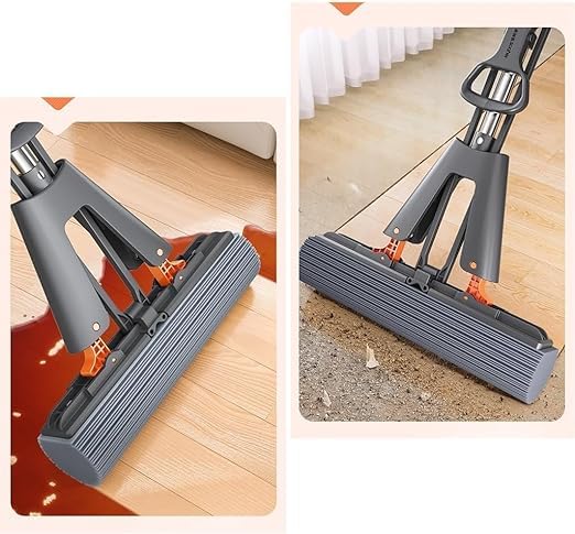 ™Stainless Steel Sponge Mop with Long Handle – Floor, Bathroom, Kitchen & Office Use