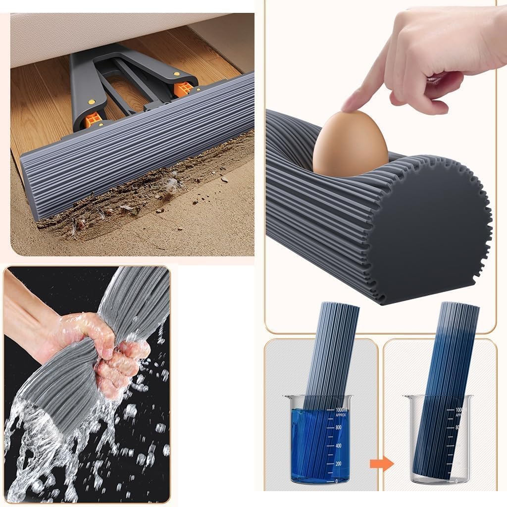 ™Stainless Steel Sponge Mop with Long Handle – Floor, Bathroom, Kitchen & Office Use
