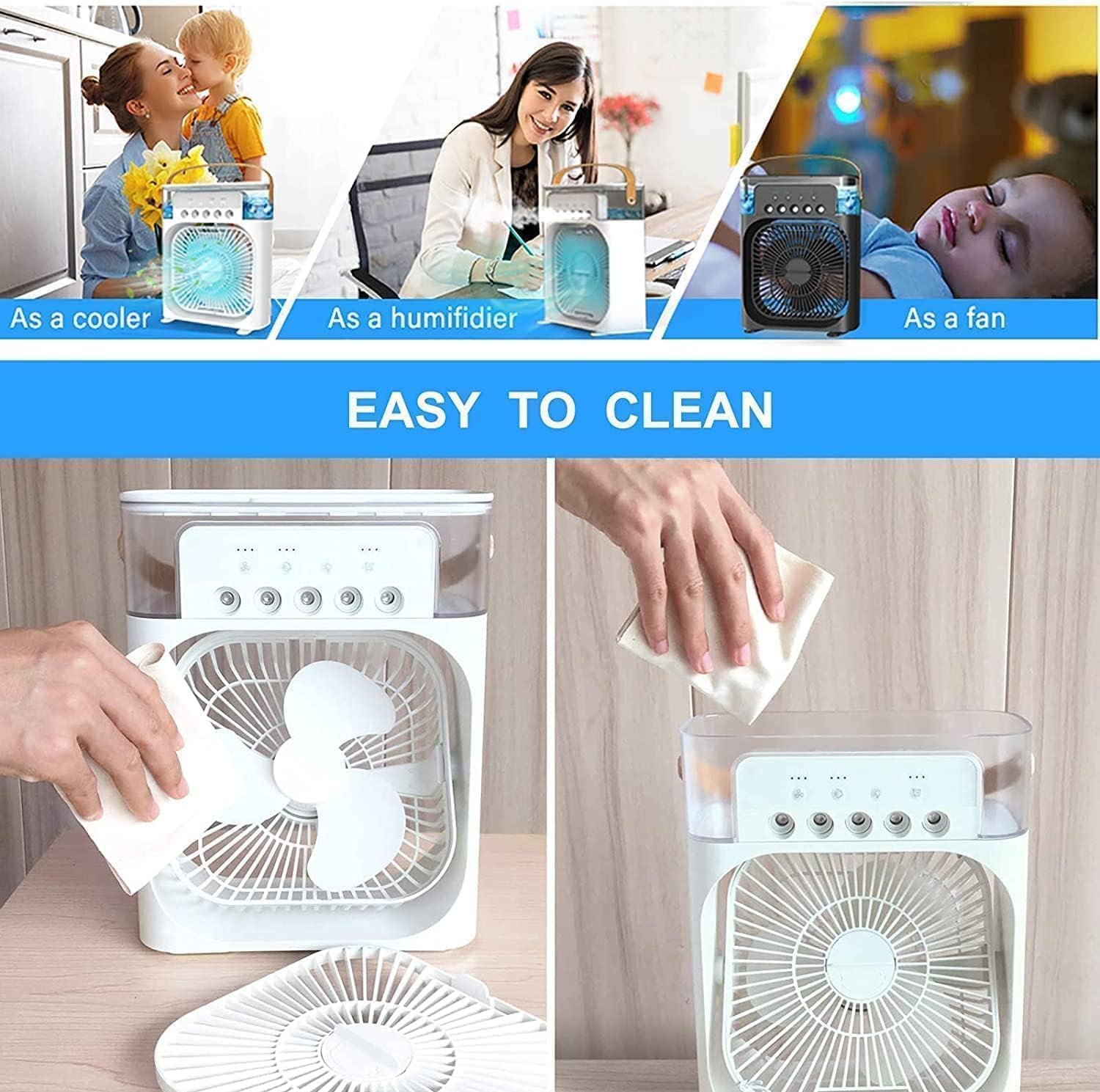 ™Cheerified 4-in-1 USB-C Mini Mist Fan & Humidifier
